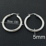 Round Stainless Steel Jewelry Hoop Earrings for Women