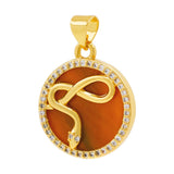 Tiger Eye Shell Animal Snake Charm Pendant DIY Fine Jewelry