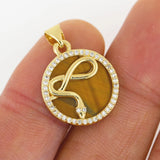 Tiger Eye Shell Animal Snake Charm Pendant DIY Fine Jewelry