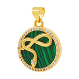 Tiger Eye Shell Animal Snake Charm Pendant DIY Fine Jewelry