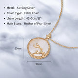 925 Silver Fritillary Necklace Round Pendant Women's Jewelry