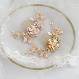 Floral Hair Comb Freshwater Pearls Wedding Jewelry Bridal Accessories