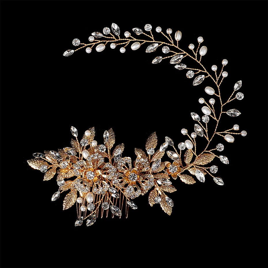 Floral Wedding Hair Combs Bridal Hair Accessory for Women Bride