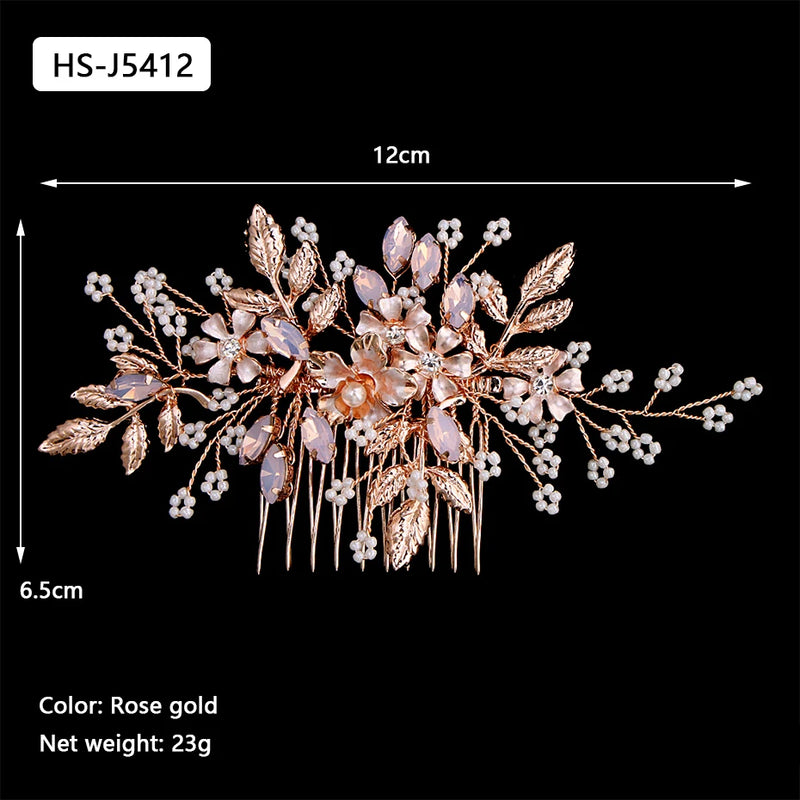 Floral Wedding Hair Combs Bridal Hair Accessory for Women Bride