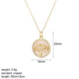 Flower Plant Pendant Necklace for Women Stainless Steel Chain Wedding Jewelry