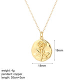 Flower Plant Pendant Necklace for Women Stainless Steel Chain Wedding Jewelry