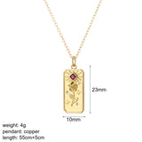 Flower Plant Pendant Necklace for Women Stainless Steel Chain Wedding Jewelry