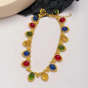 French Vintage Resin Crystal Choker Necklace