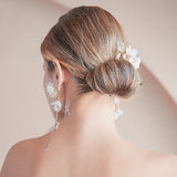 Freshwater Pearl Hairpin Comb, Crystal Earrings Wedding Accessories