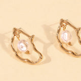 Geometric Baroque Irregular Pearl Earrings Wedding Party Jewelry