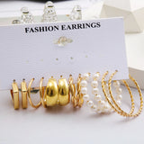 Geometric Circle Earrings Vintage Pearl Heart Wedding