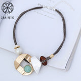 Geometric Collar Necklace with Long Chains - Gothic Jewelry