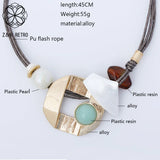 Geometric Collar Necklace with Long Chains - Gothic Jewelry