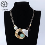 Geometric Collar Necklace with Long Chains - Gothic Jewelry