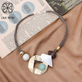 Geometric Collar Necklace with Long Chains - Gothic Jewelry