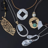 Geometric Collar Necklace with Long Chains - Gothic Jewelry