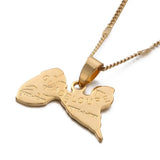 Guadeloupe Map Pendant Necklace Island Chain Jewelry