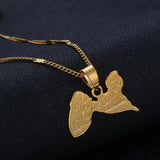Guadeloupe Map Pendant Necklace Island Chain Jewelry