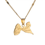 Guadeloupe Map Pendant Necklace Island Chain Jewelry