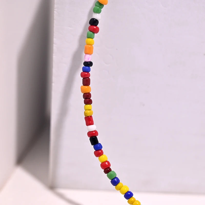 Heart Pendant Necklace Colorful Beads Choker Jewelry Personalized Gift