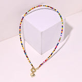 Heart Pendant Necklace Colorful Beads Choker Jewelry Personalized Gift