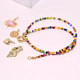 Heart Pendant Necklace Colorful Beads Choker Jewelry Personalized Gift