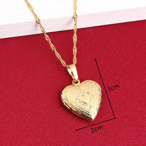 Heart Pendant Necklace Heart Locket Pendant Chain Jewelry