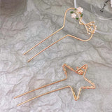 Heart Pentagon Hairpin Ancient Style Headdress Hair Accessories