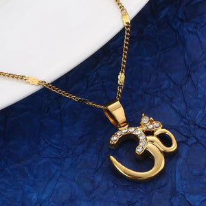 Hindoo Hindu AUM OM Pendant Necklace Hinduism Jewelry