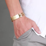 ID Bracelet Stainless Steel Men Cross Hand Chain Scripture Men Bangles