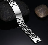 ID Bracelet Stainless Steel Men Cross Hand Chain Scripture Men Bangles