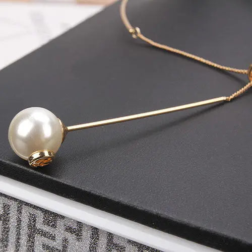 Pearl Pendant Necklace Metal Torques Female Short Jewelry
