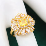 Yellow Crystal Jewelry Set for Wedding, 3PCS