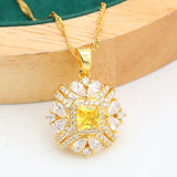 Yellow Crystal Jewelry Set for Wedding, 3PCS