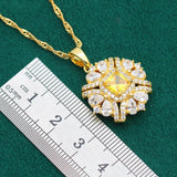 Yellow Crystal Jewelry Set for Wedding, 3PCS