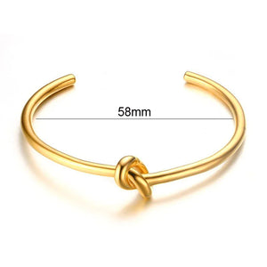 Knot Bracelet for Women, Tie The Knoted Cuff Bangle Stainless Steel