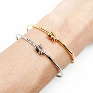 Knot Bracelet for Women, Tie The Knoted Cuff Bangle Stainless Steel