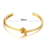Knot Bracelet for Women, Tie The Knoted Cuff Bangle Stainless Steel