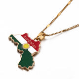 Kurdistan Region Map Pendant Necklaces