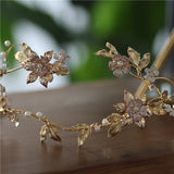 Leaf Floral Wedding Tiara Hair Crown Rhinestone Bridal Headband