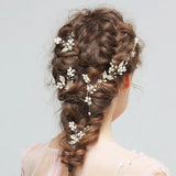 Leaf Pearls Hair Vine Bridal Headband Wedding Jewelry Women Headwear Tiara