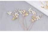 Leaf Pearls Hair Vine Bridal Headband Wedding Jewelry Women Headwear Tiara