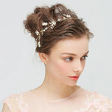 Leaf Pearls Hair Vine Bridal Headband Wedding Jewelry Women Headwear Tiara