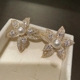 Leaf Earrings for Women Baroque Pearl Indian Style Jhumka Wedding Party