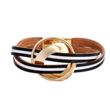 Leather Bracelets For Women Multilayer Wide Wrap Bracelet Female Jewelry