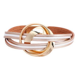 Leather Bracelets For Women Multilayer Wide Wrap Bracelet Female Jewelry