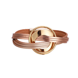 Leather Bracelets For Women Multilayer Wide Wrap Bracelet Female Jewelry