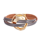 Leather Bracelets For Women Multilayer Wide Wrap Bracelet Female Jewelry