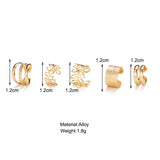 Leaves Clip Earrings for Women Men Creative C Ear Cuff Non-Piercing Ear