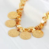 Life Flower Coin Charm Bracelet Small Round Smooth Chain Link Jewelry